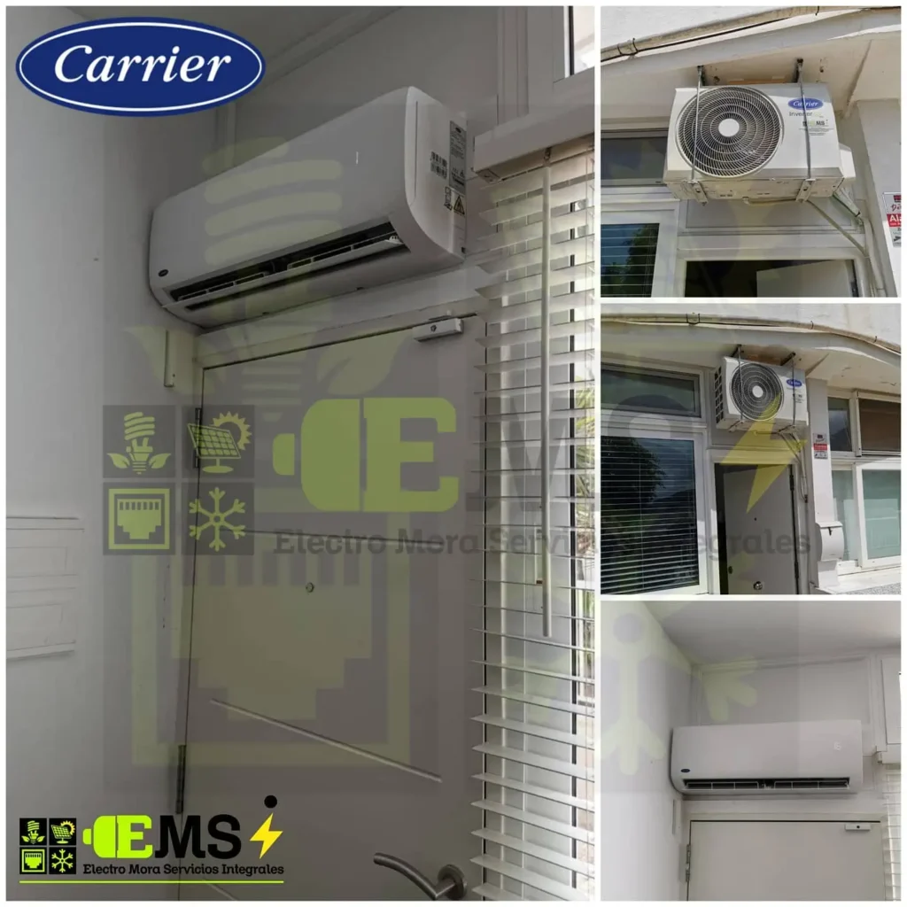 Instalación de aire acondicionado Carrier Inverter clase A modelo 3010 – Electro Mora Tenerife